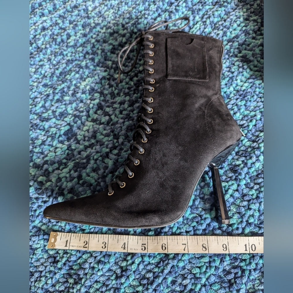 Cider Lace Up Pointed Toe Ankle Boots - Size 40 - Picture 6 of 8